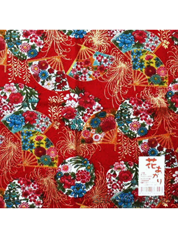 Furoshiki fans and flowers motif (52x52cm)