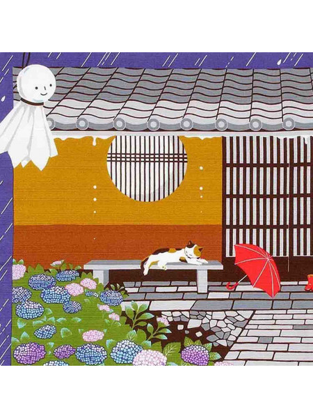 Furoshiki motif relaxing on the pond (50x50cm)