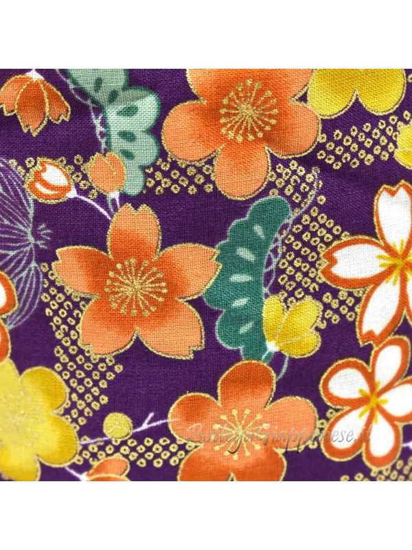 Kinchaku purple sakura purse
