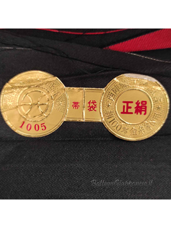 Fukuro-Obi red kimono belt design