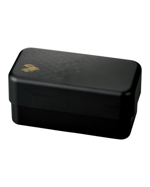 Bento Box Giapponese Elegante Motivo "Seigaiha" carbone e Oro