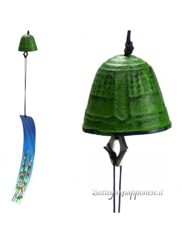 Fuurin green Japanese iron bell