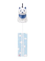 Fuurin Campanella a vento Shiba Inu blu e bianca