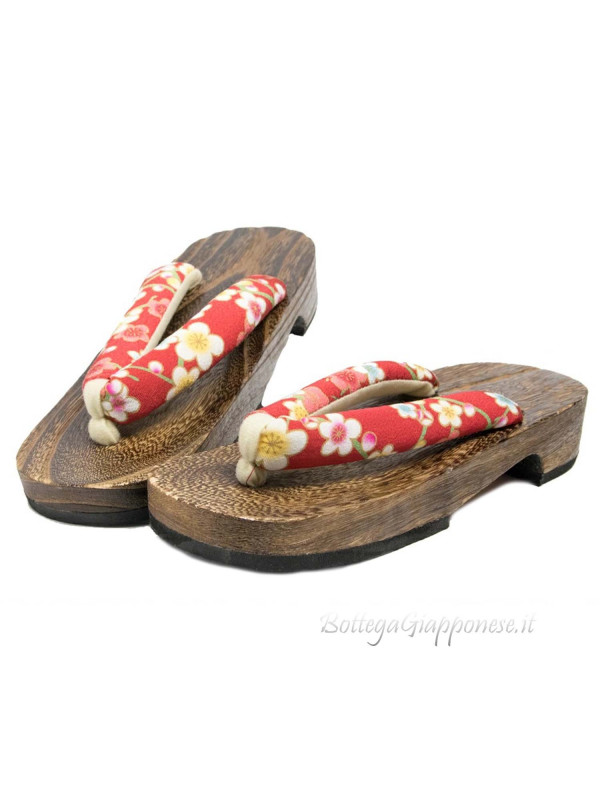 Geta Flip flop sandals plum blossom (size L)