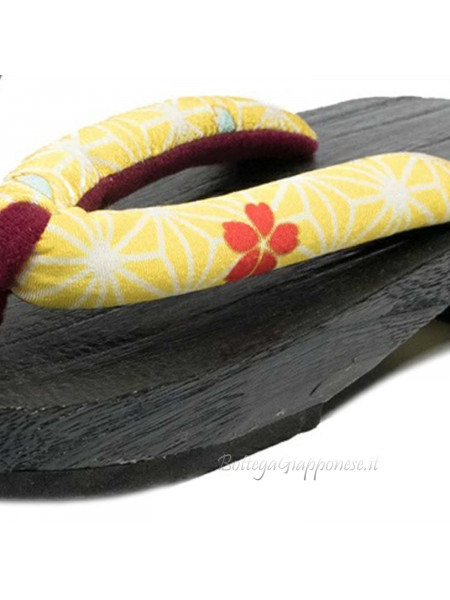 Geta wooden sandals flip flops asanoha sakura