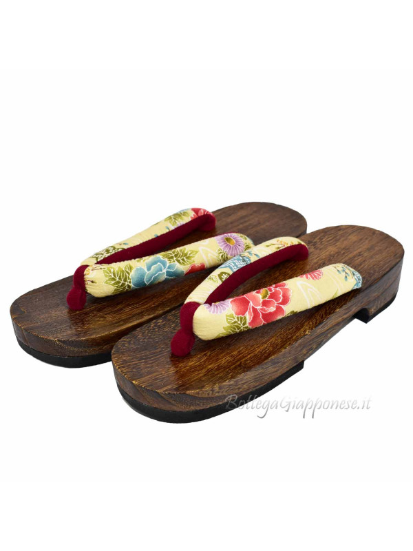 Geta Flip flop sandals with flowers design (size M) Kiky