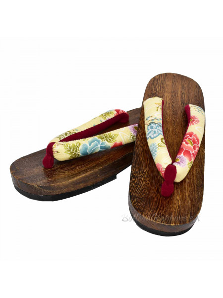Geta Flip flop sandals with flowers design (size M) Kiky