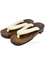 Geta Sandals wooden thong circles (size M) Kyoko