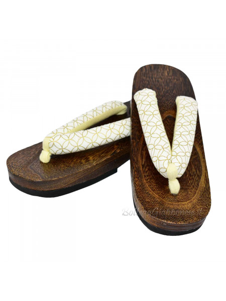 Geta Sandals wooden thong circles (size M) Kyoko