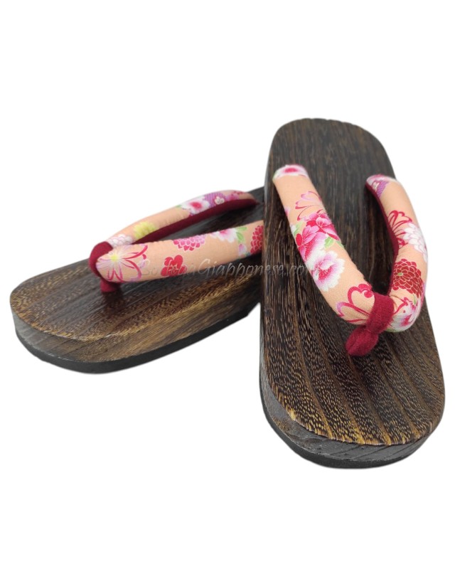 Geta Sandali infradito pesco floreale (mis. L) Nihon