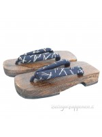 Geta wooden hanao blue flip flops