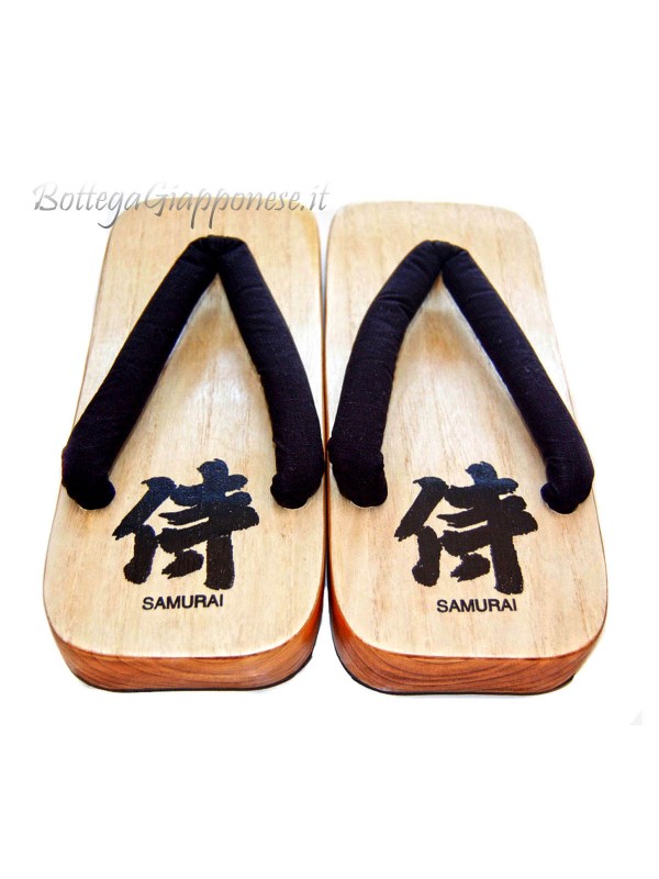 Samurai flip flop wooden geta