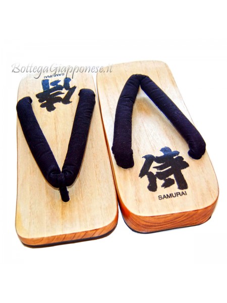 Samurai flip flop wooden geta