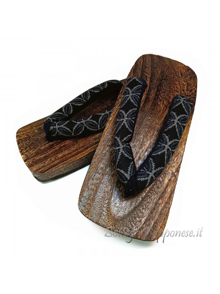 Geta sandali in legno infradito nero