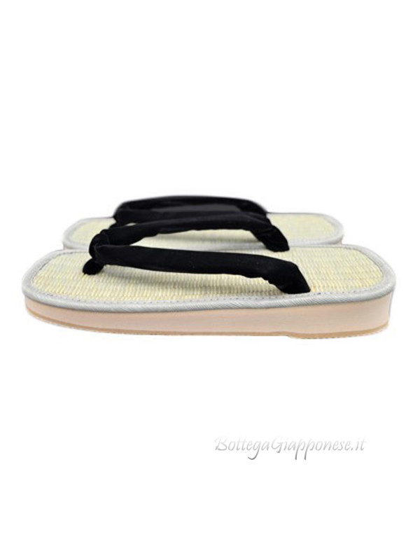 Zori natural Japanese flip flop sandals black