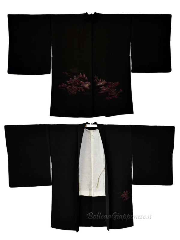Haori giacca kimono seta paesaggio