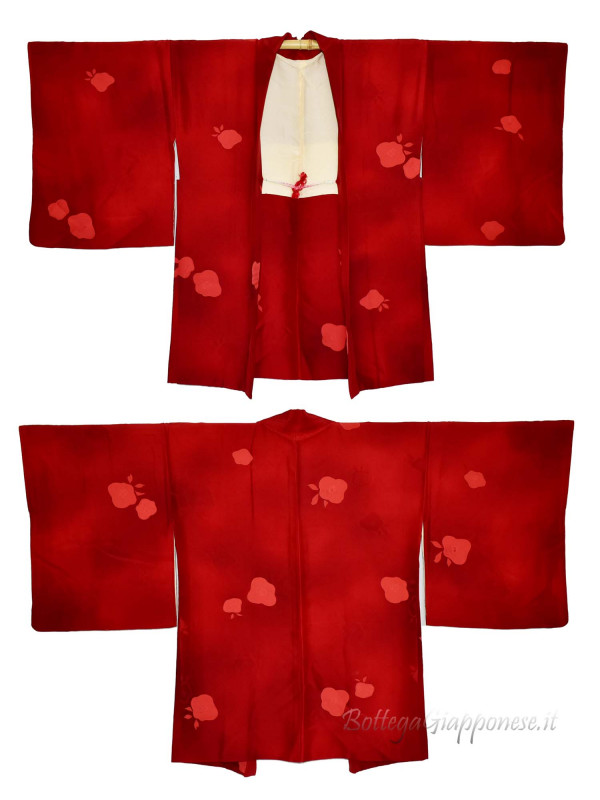  Haori jacket warm red silk kimono