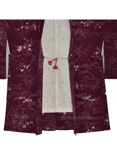 Haori purple silk kimono jacket