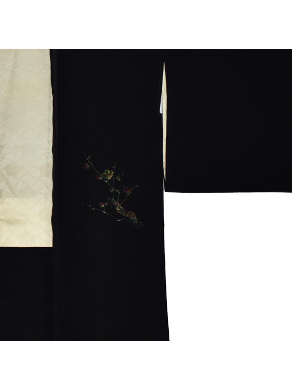 Haori silk kimono jacket with floral sprig design
