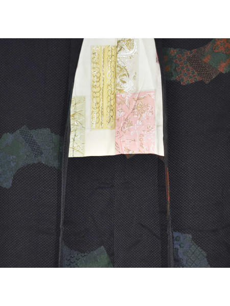 Haori silk kimono jacket designed square shapes