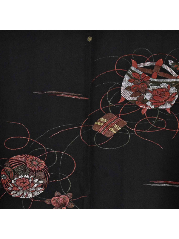 Haori giacca kimono seta temari e fiori