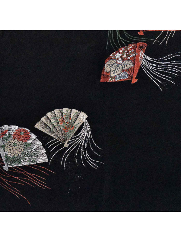 Haori giacca kimono seta ventagli floreali