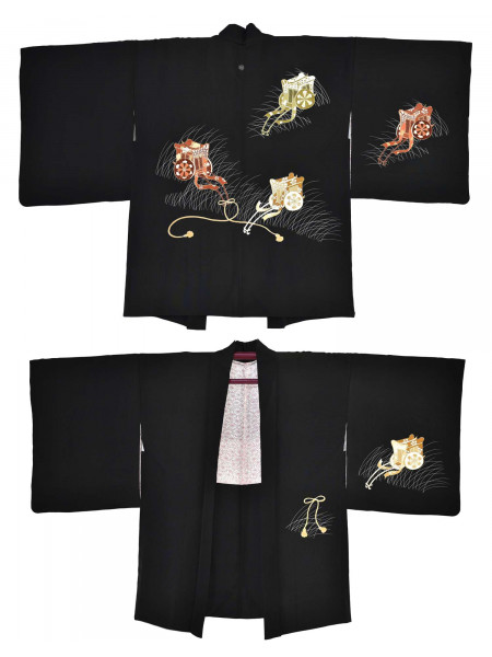 Haori silk kimono jacket yuzen floats