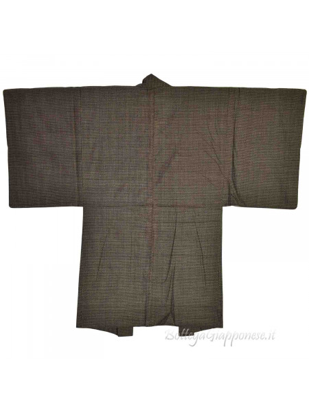 Haori brown silk kimono man jacket