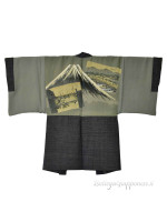 Haori blue gray silk kimono jacket