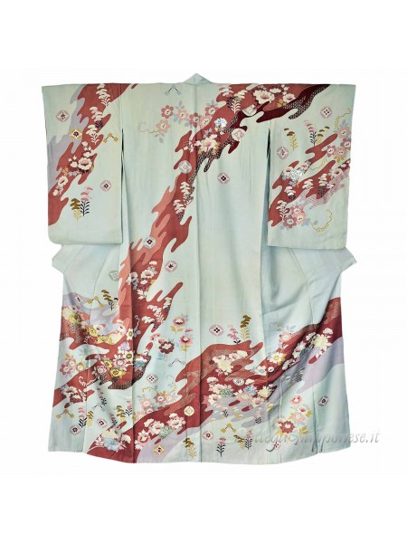 Houmongi kimono seta Hanamari