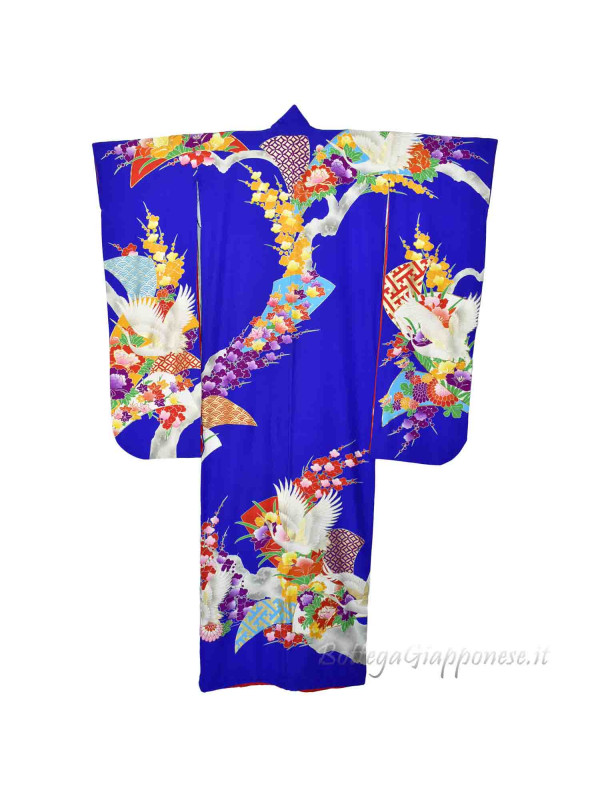 Kakeshita azzurro kimono