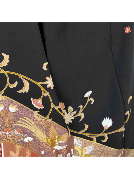 Kurotomesode Kimono silk embroidery and phoenix