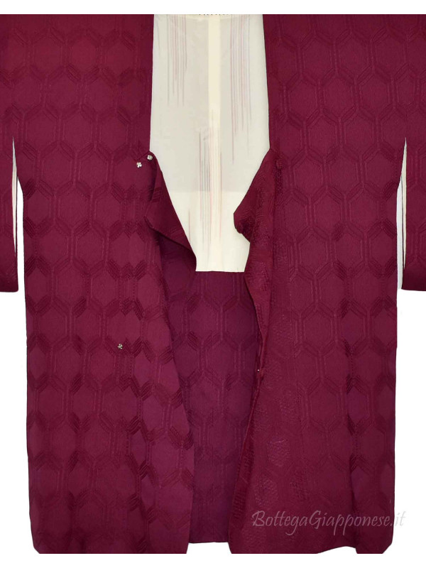 Michiyuki giacca kimono porpora