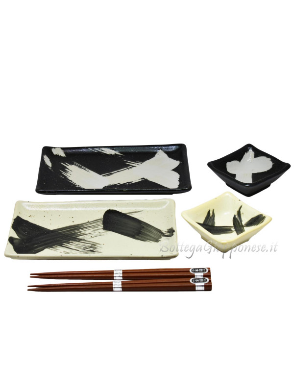 Sushi box set x2 plates bowls and chopsticks
