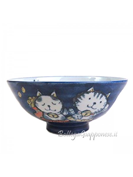 Bowl with lucky maneki neko design (12,2x6,5cm)