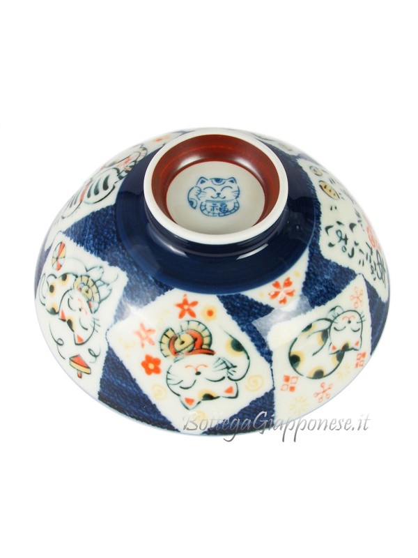 Bowl with maneki neko design (12,2x6,5cm) b