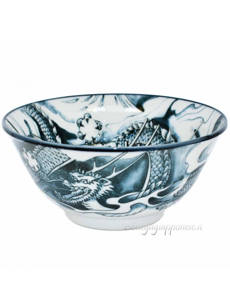 Bowl with dragon design (15x6,5cm) black