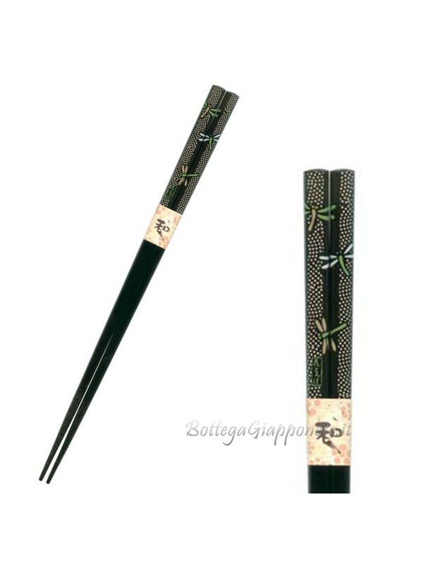 Hashi black chopsticks with dragonfly