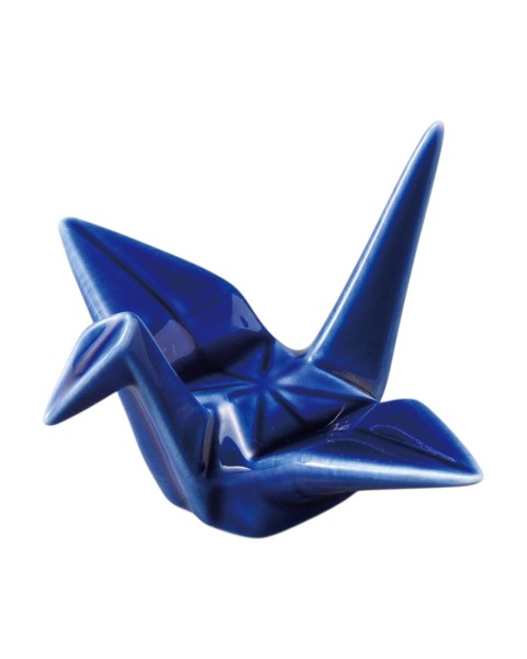 Hashioki poggia bacchette forma di gru blu
