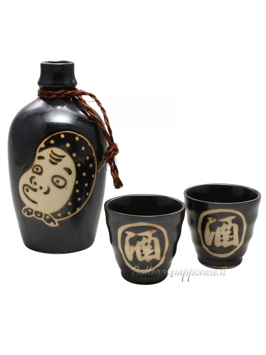 Grigio Angoily Giapponese di Ceramica Set Sake Bottiglia con 6 Sake Ochoko Tazze per Caldo O Freddo Bene per La Casa O Un Ristorante 