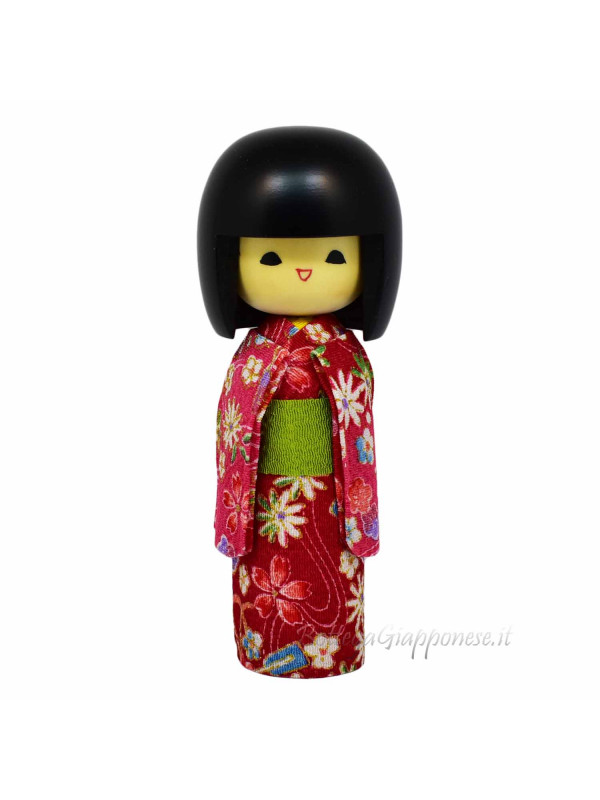 Kokeshi with red furisode