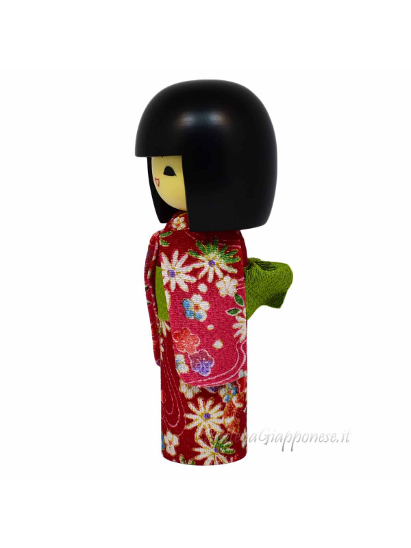 Kokeshi with red furisode