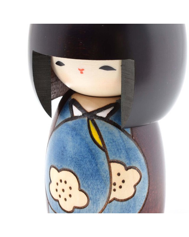 Kokeshi Kojitsu blue artigianale
