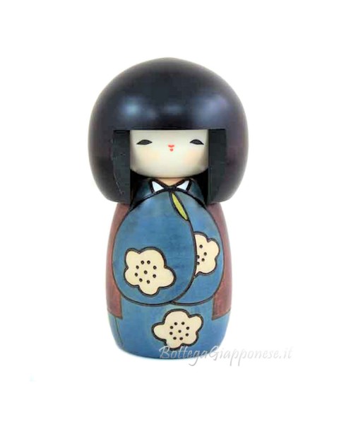 Kokeshi Kojitsu blue artigianale