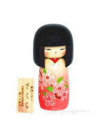 Kokeshi Sakura wooden engraved doll
