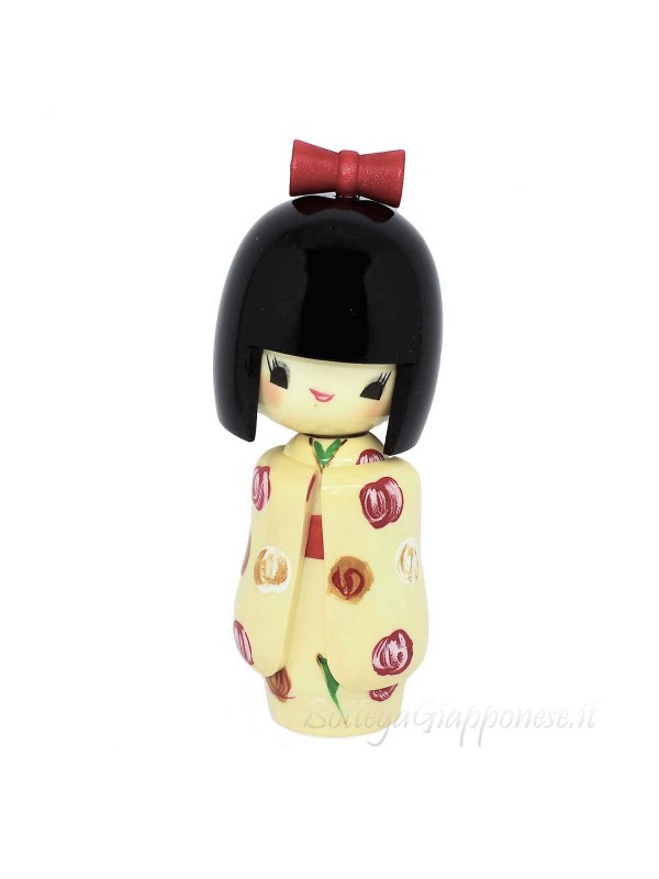 Kokeshi Otomesode bambola con furisode bianco
