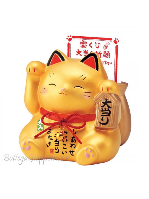 Maneki Neko grande vincita gatto dorato