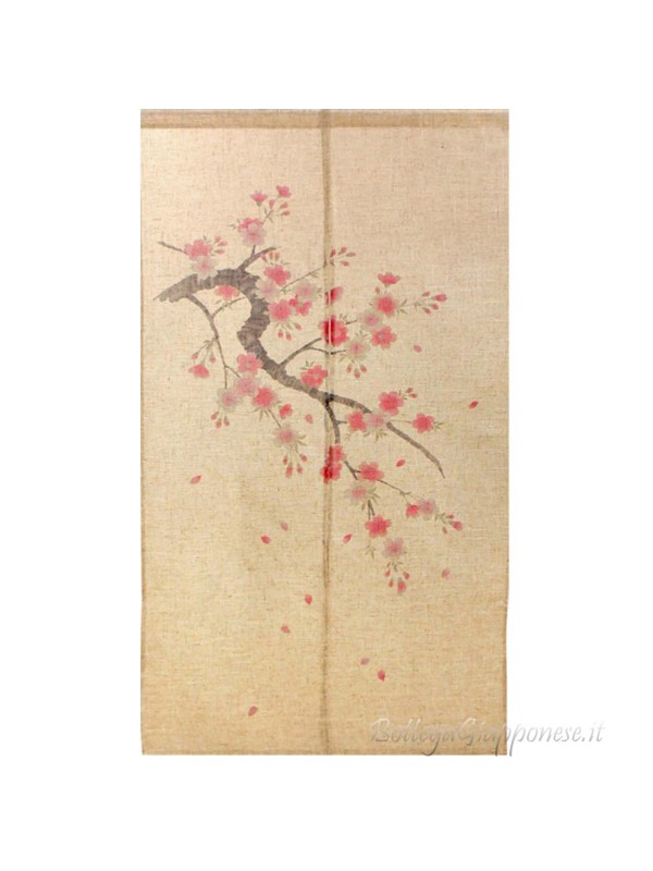 Noren tenda giapponese ramo di ciliegio fiorito