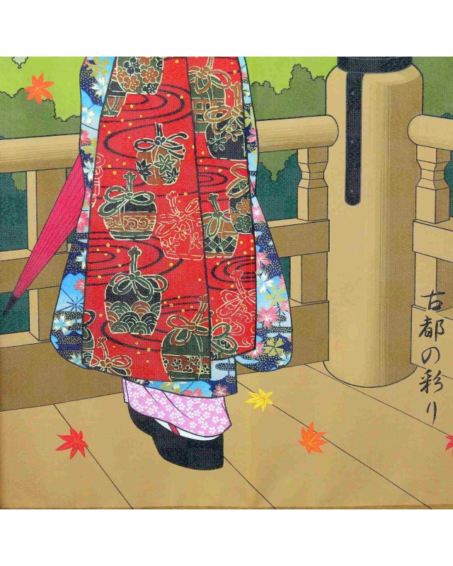 Noren tenda Autunno a Kyoto, Stile Ukiyo-e
