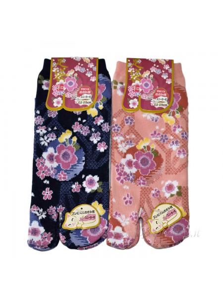 Tabi calze infradito disegno fiori sakura (tag.M) A